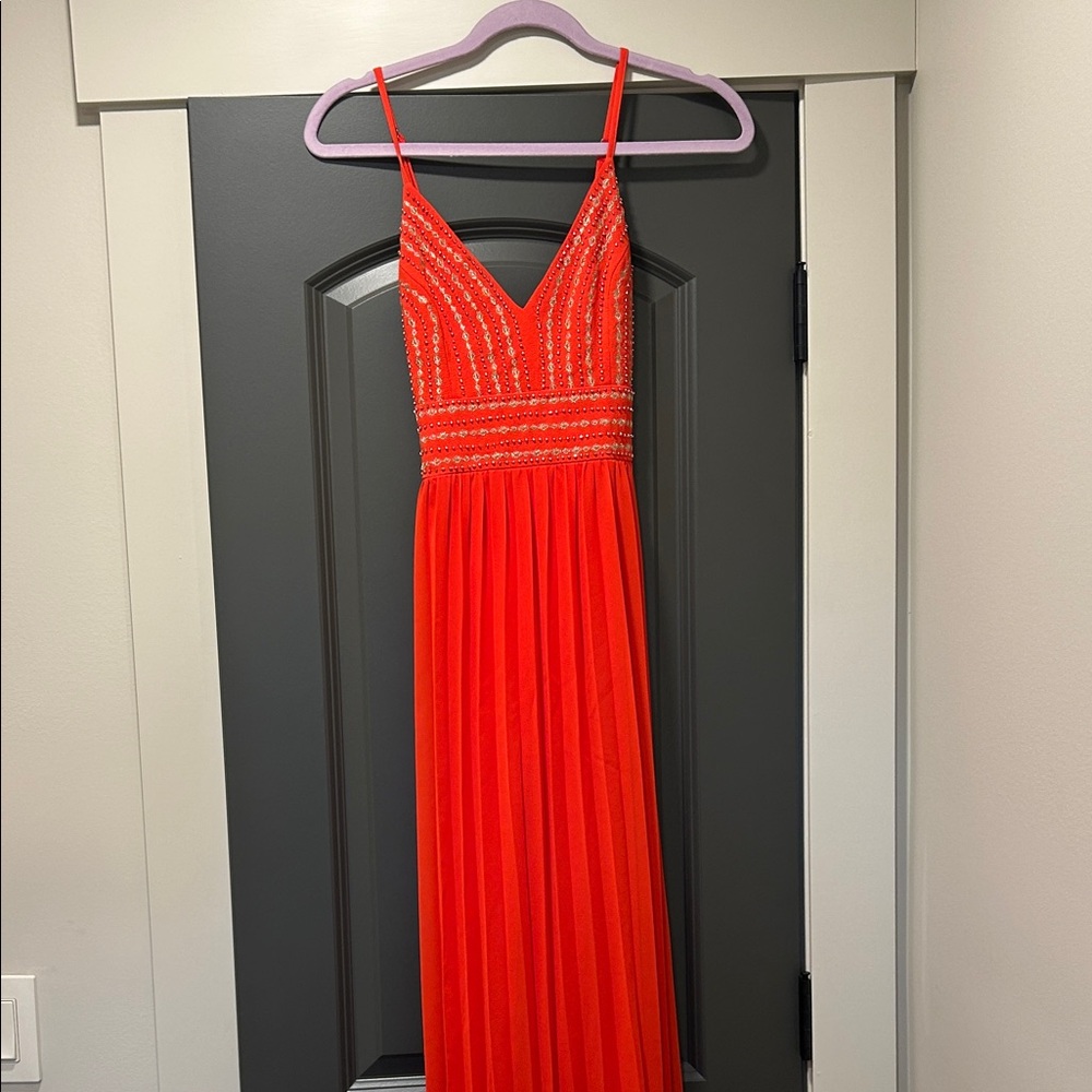Lulu's Vibrant Orange Prom Dress